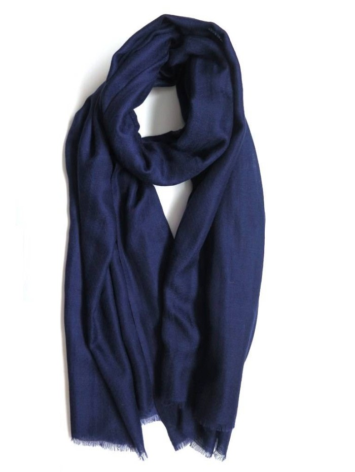 Foulard uni laine-soie ASWBNAVY