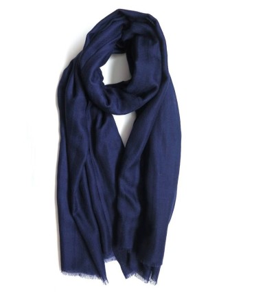 Foulard uni laine-soie ASWBNAVY