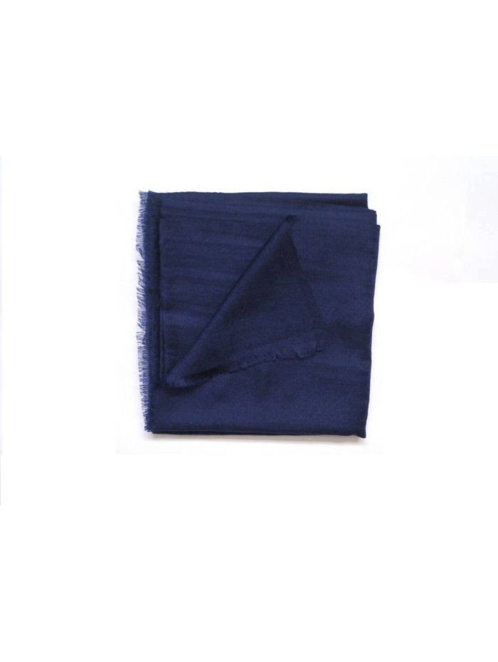 Plain wool-silk scarf ASWBNAVY