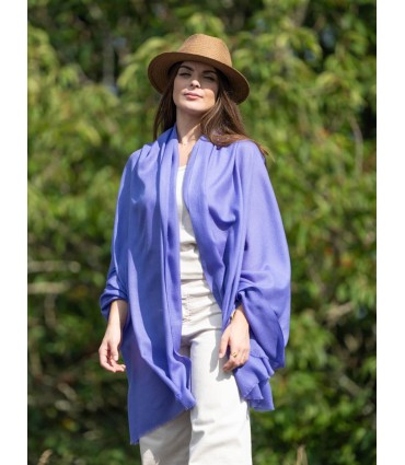 Plain wool-silk scarf ASWBIRIS