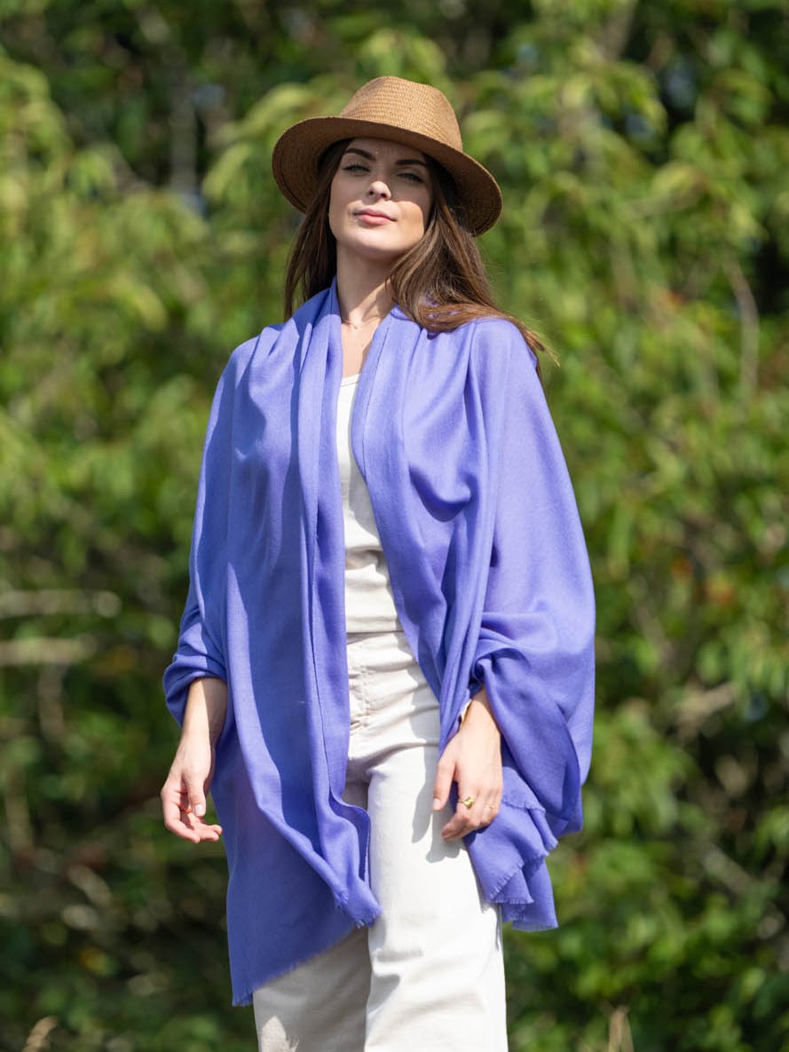 Wool and silk plain shawl ASWBIRIS
