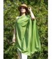 Wool and silk plain shawl ASWGREENF