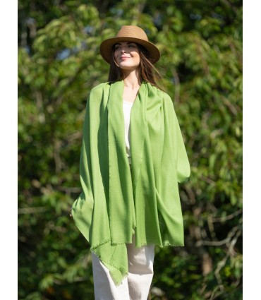 Plain wool-silk scarf ASWGREENF