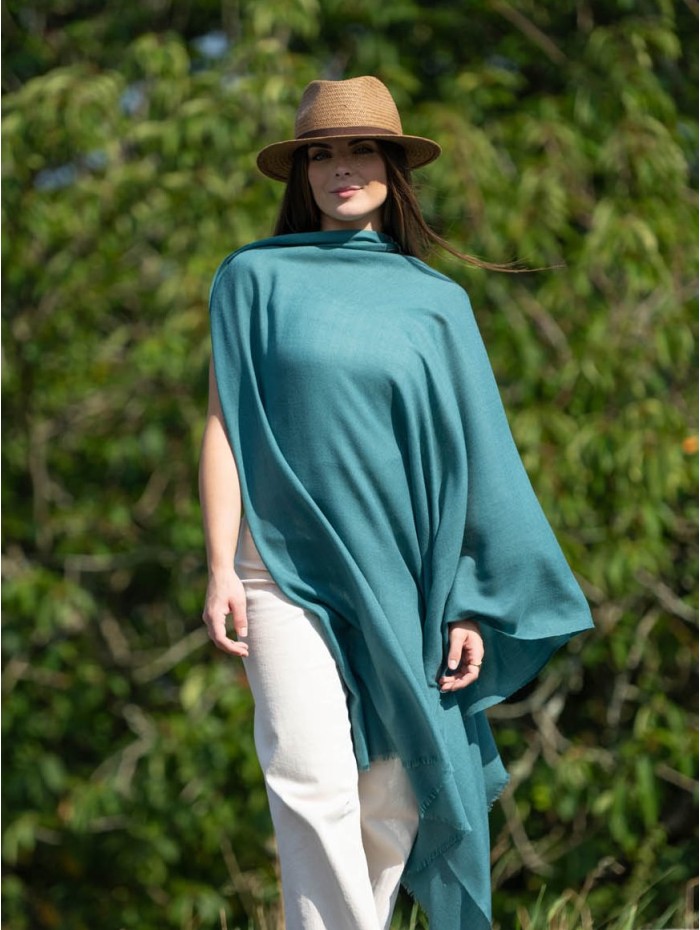 Wool and silk plain shawl ASWGREEND
